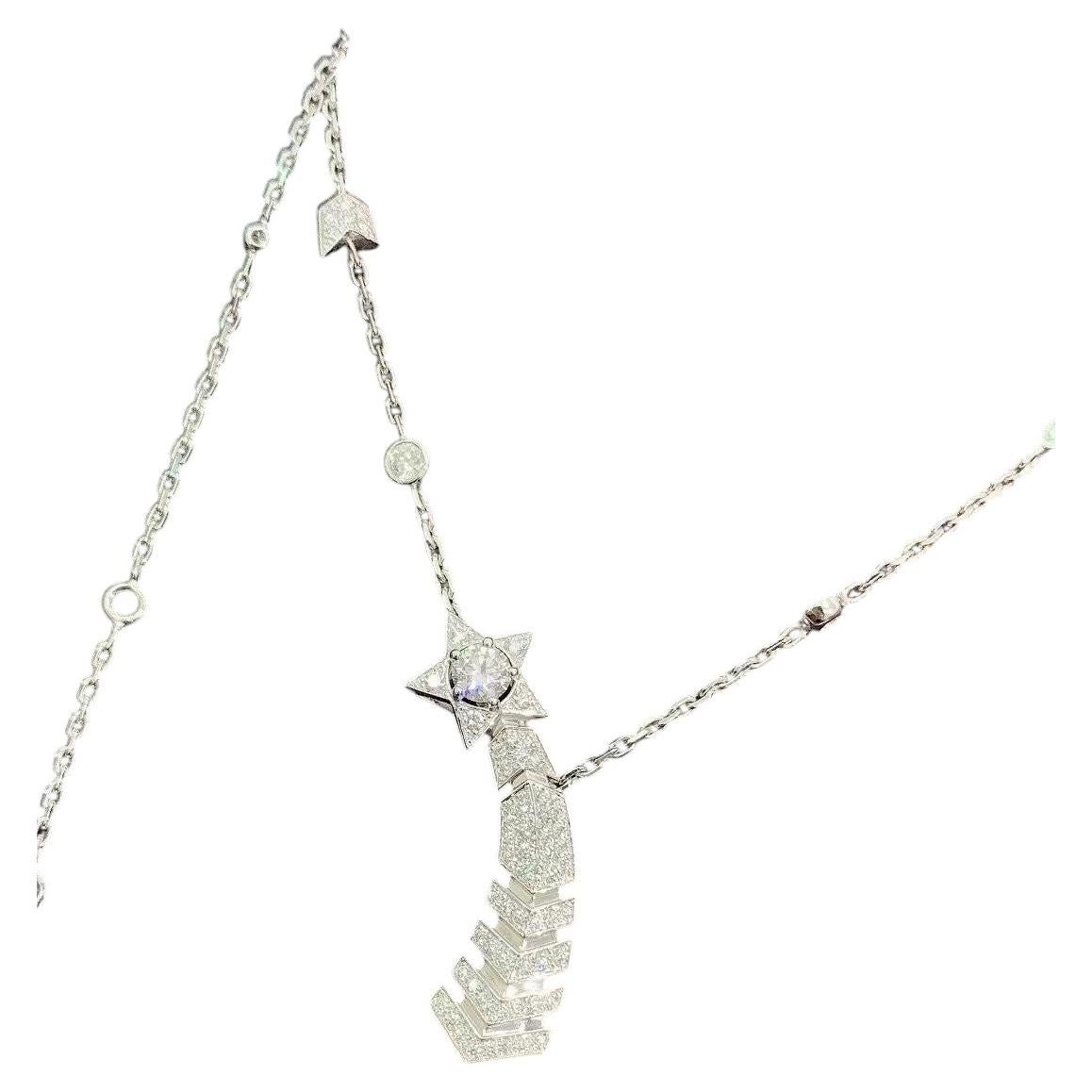 Chanel High Jewelry Collection Comète 18K White Gold Full Diamond Necklace