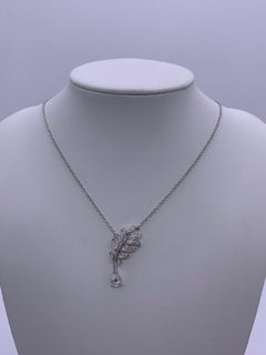 Chanel High Jewelry Plume Feather Full Pavé Diamond Necklace 18K White Gold