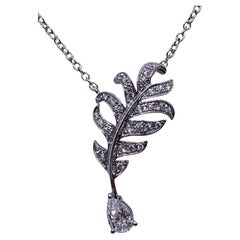 Chanel High Jewelry Plume Feather Full Pavé Diamond Necklace 18K White Gold