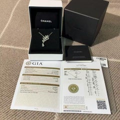 Chanel High Jewelry PLUME Feather Necklace, Full Pave Diamonds, Luxury Collectib