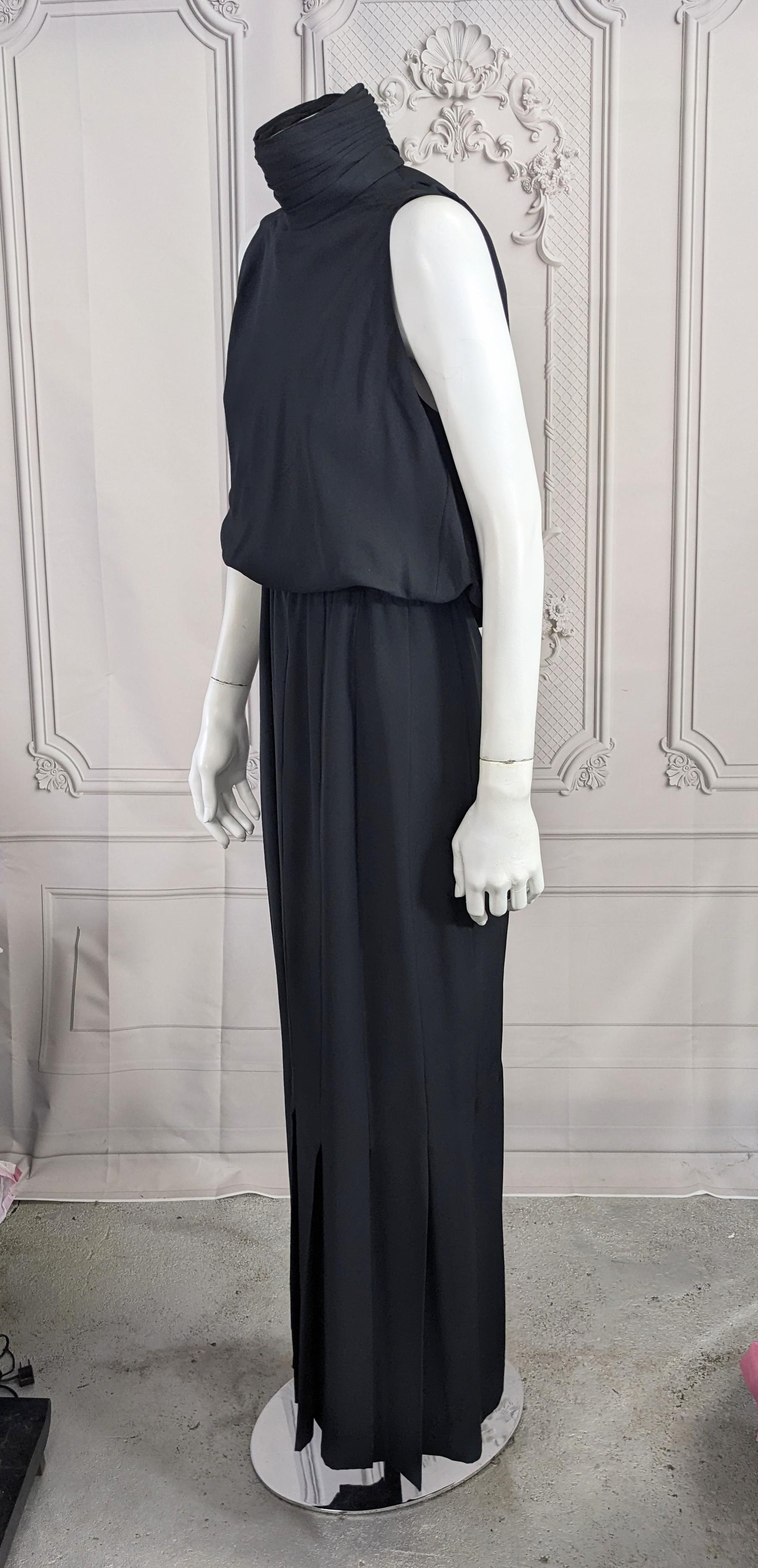 Black Chanel High Neck Column Gown For Sale