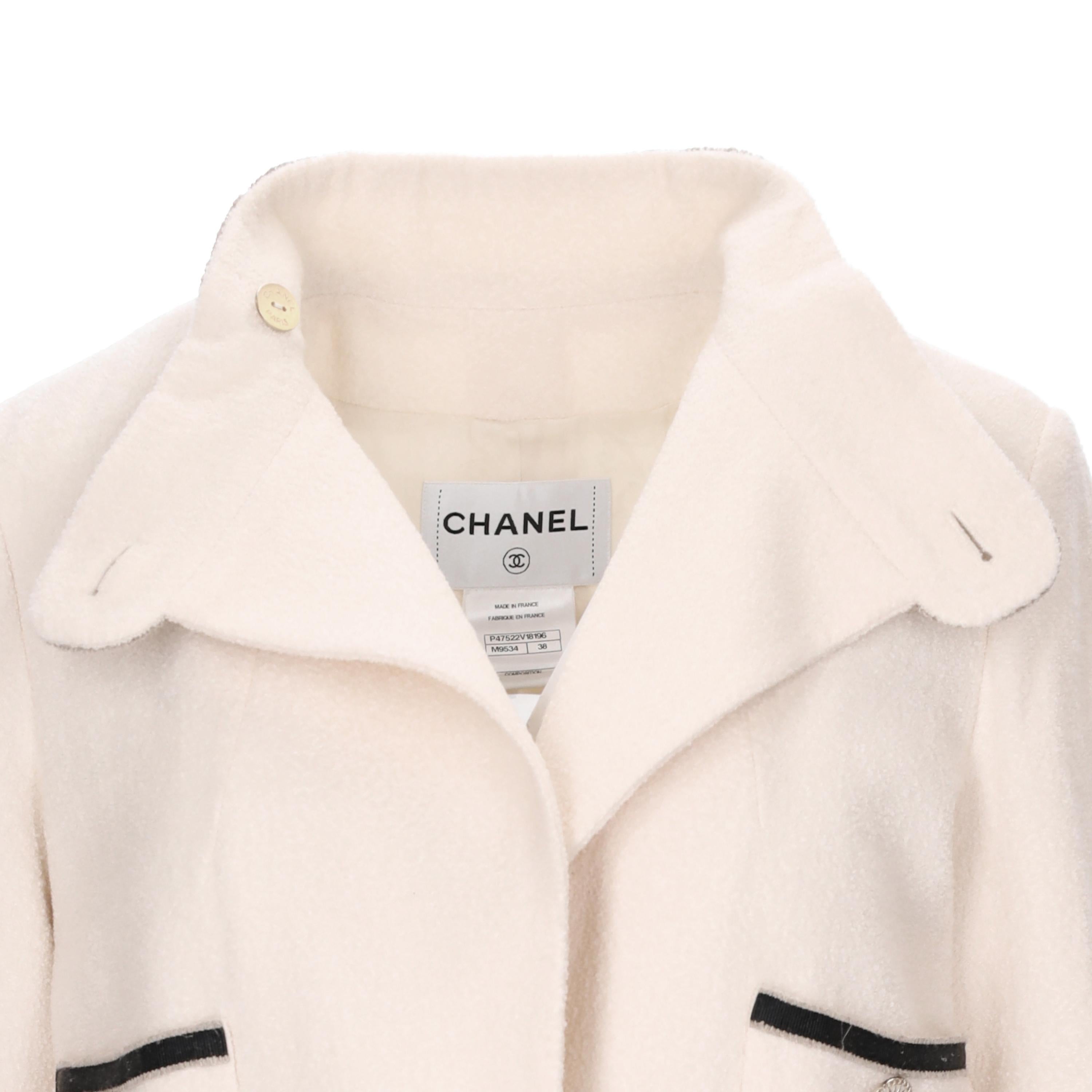 Chanel High Neck Wool Coat For Sale 1