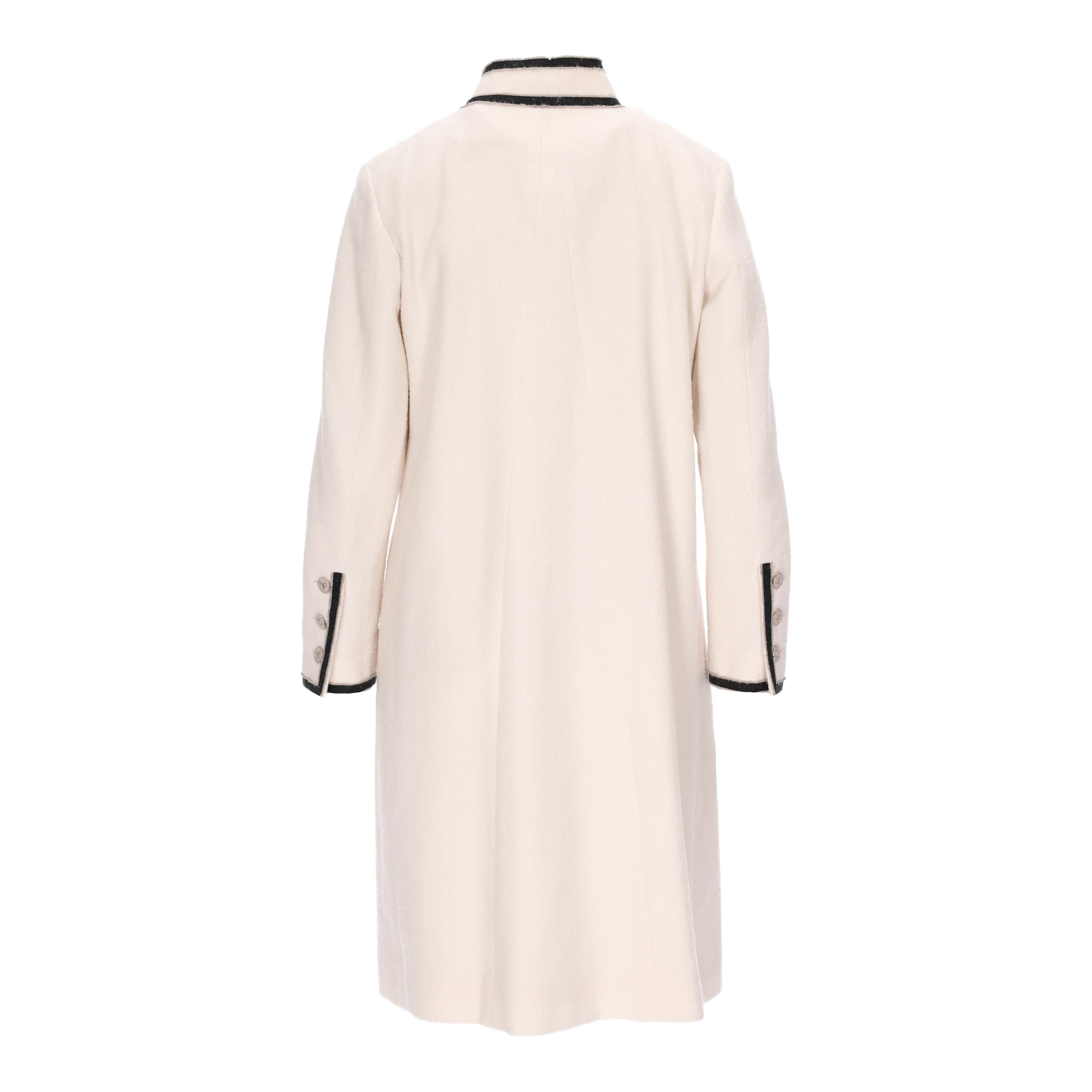 Chanel High Neck Wool Coat For Sale 2