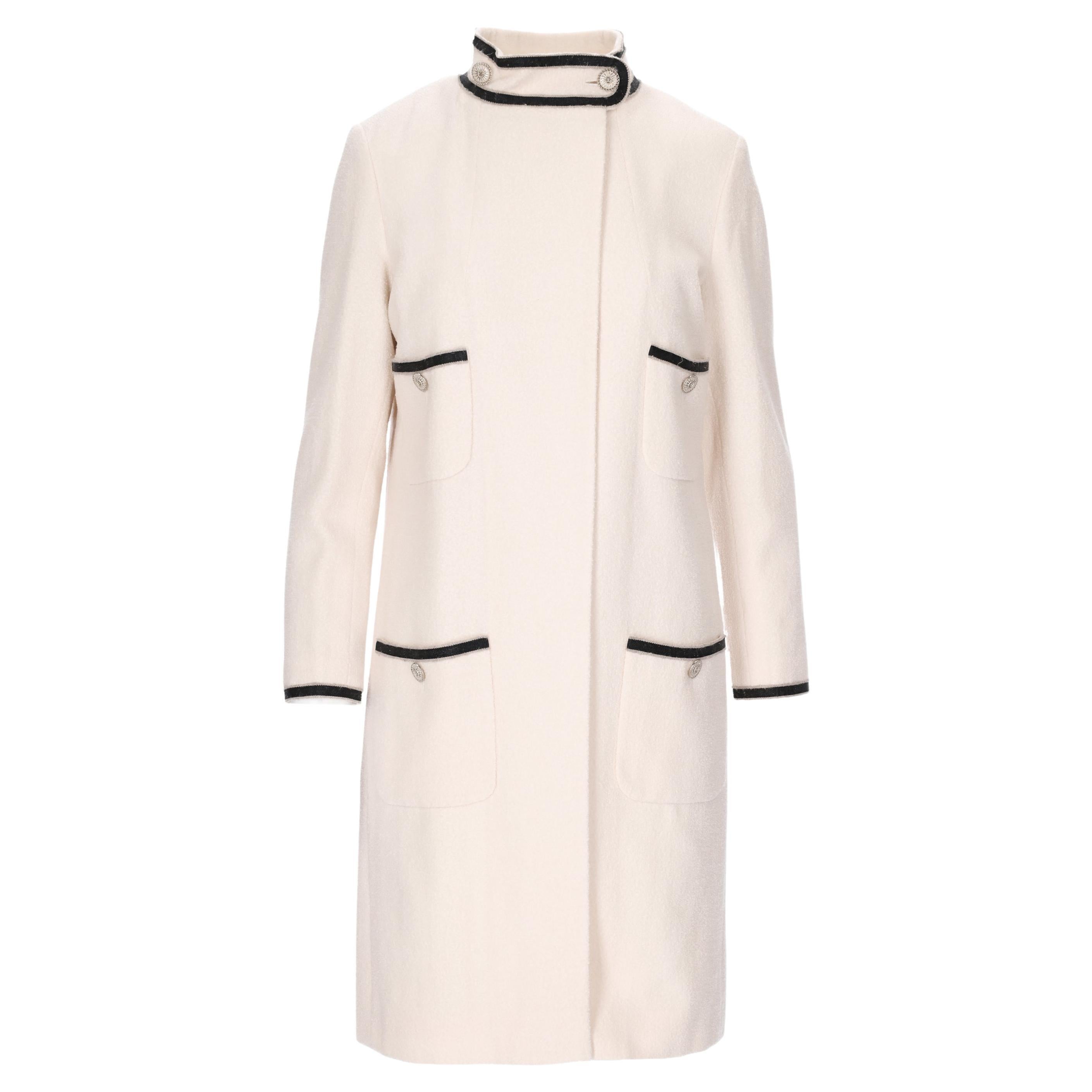 Chanel High Neck Wool Coat  For Sale