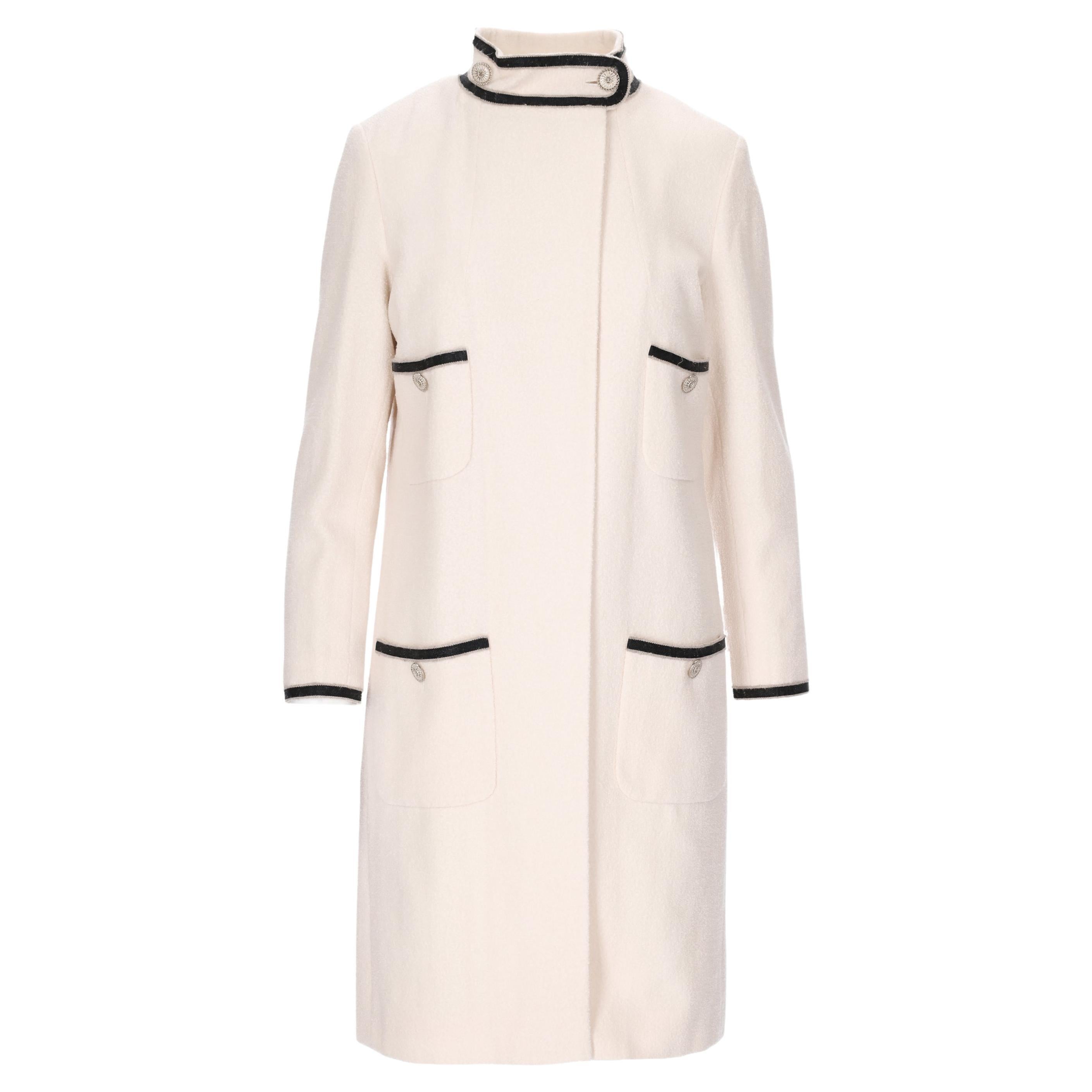 Chanel High Neck Wool Coat For Sale