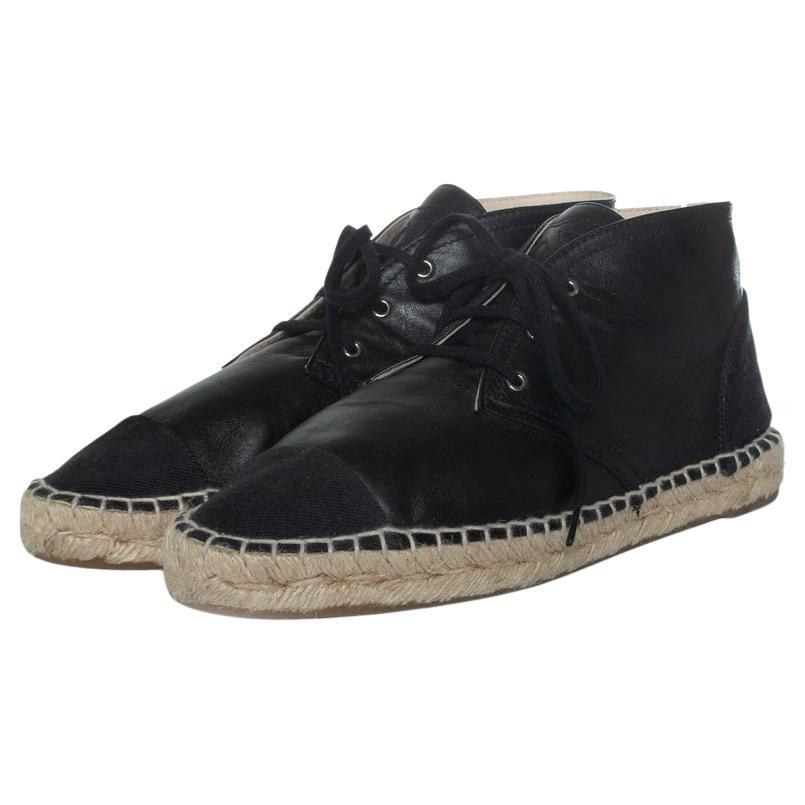 Chanel, High-top espadrille ankle boots in black For Sale