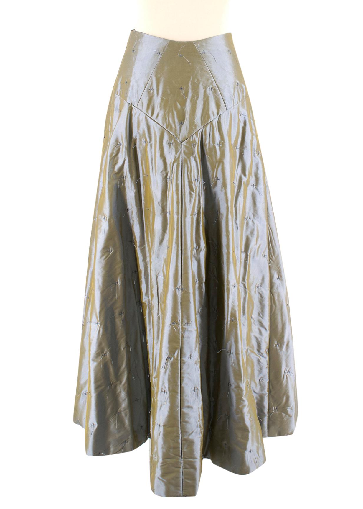 Chanel High Waist Iridescent Stitch Embroidered Silk Skirt - Size US 6 ...