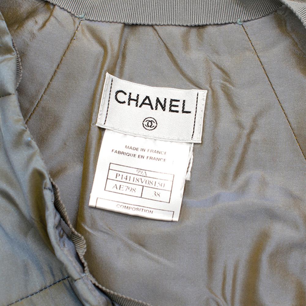 Chanel High Waist Iridescent Stitch Embroidered Silk Skirt - Size US 6 In New Condition For Sale In London, GB