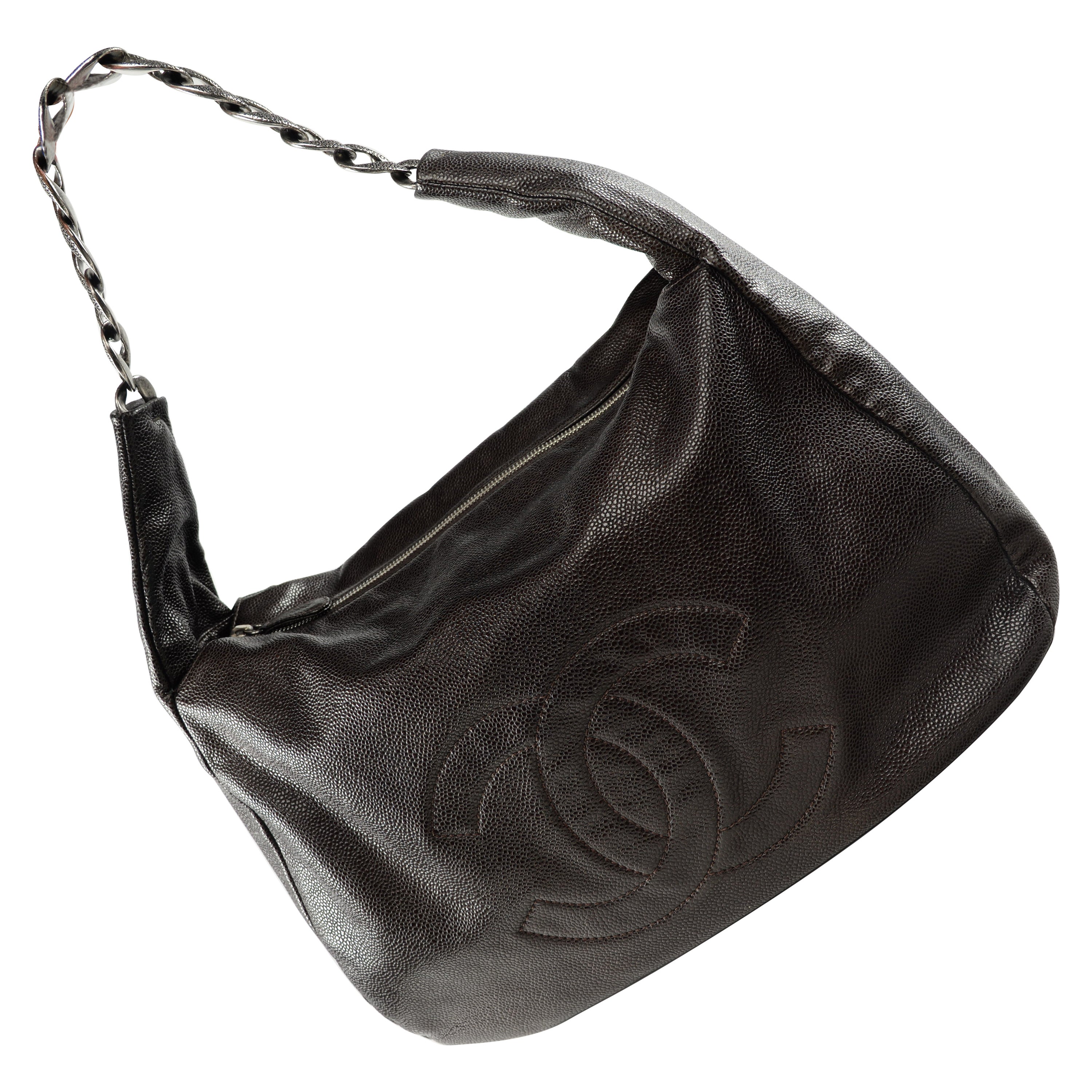 Chanel Hobo a catena Borsa a tracolla in pelle Caviar Tote