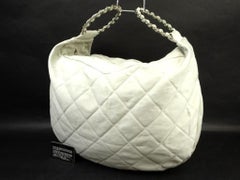 Chanel Hobo Chain Bracelet 220778 Light Gray Canvas Hobo Bag