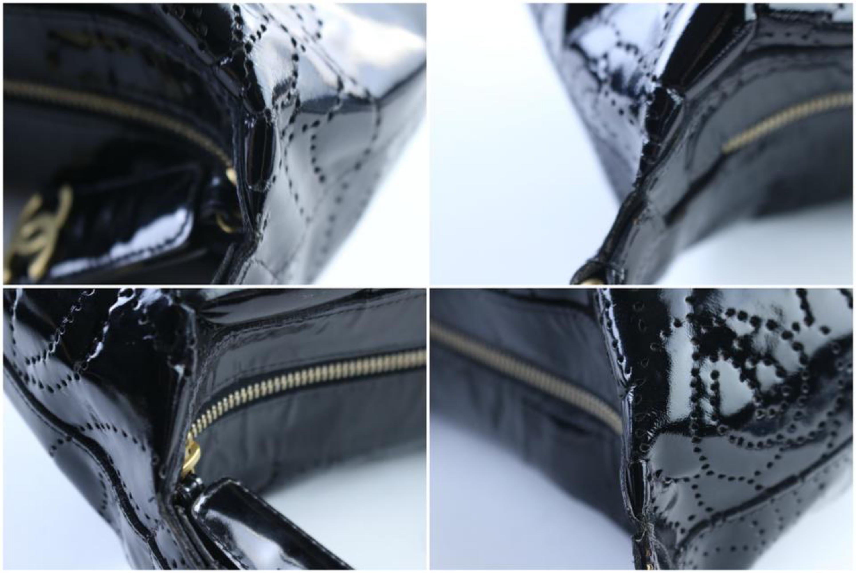 Chanel Hobo Embossed Camellia 7cr0326 Black Patent Leather Shoulder Bag For Sale 5