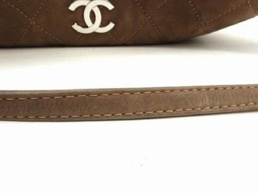 Chanel Hobo Extra Large Quilted 215439 Brown Suede Shoulder Bag 6