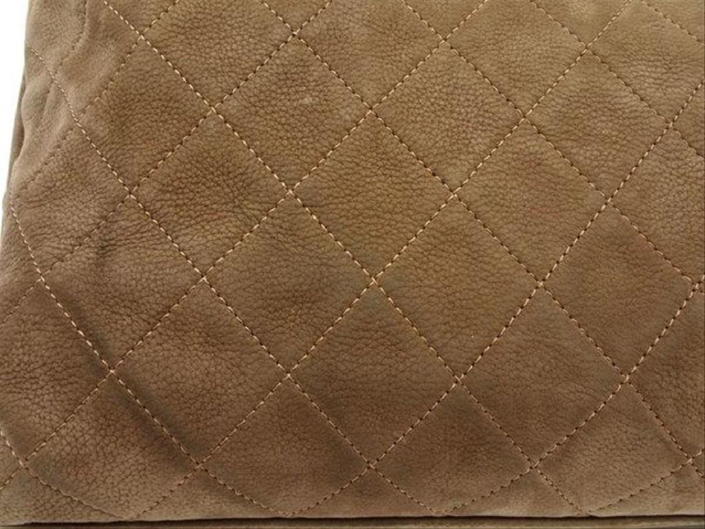 Chanel Hobo Extra Large Quilted 215439 Brown Suede Shoulder Bag 7