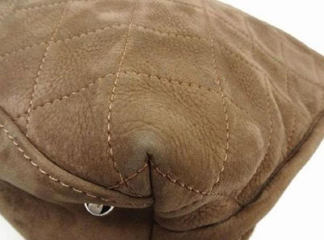 Chanel Hobo Extra Large Quilted 215439 Brown Suede Shoulder Bag 8