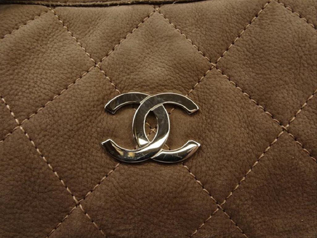 Chanel Hobo Extra Large Quilted 215439 Brown Suede Shoulder Bag 1
