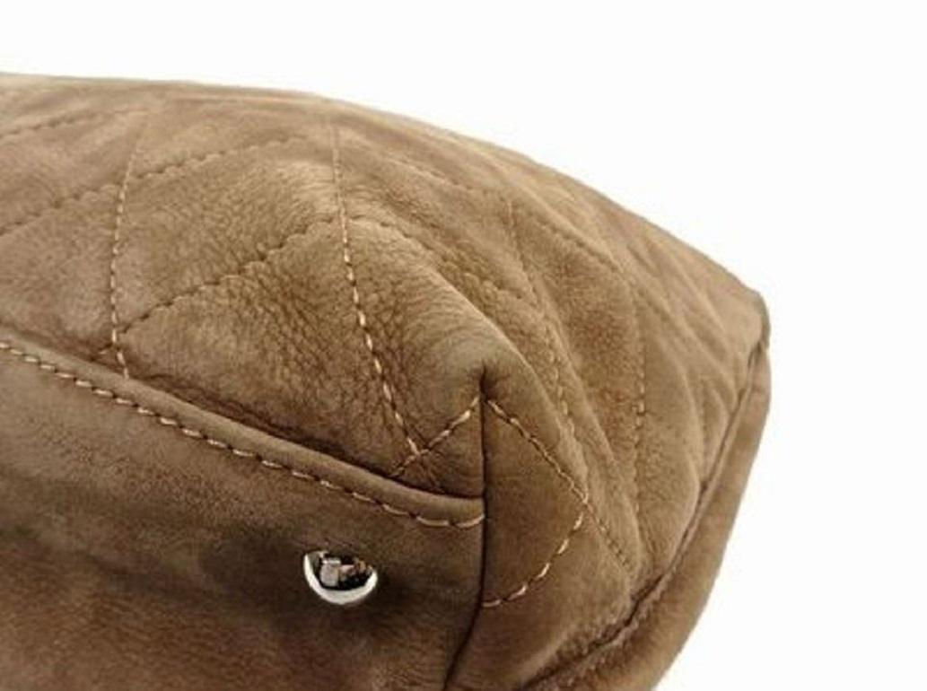 Chanel Hobo Extra Large Quilted 215439 Brown Suede Shoulder Bag 5