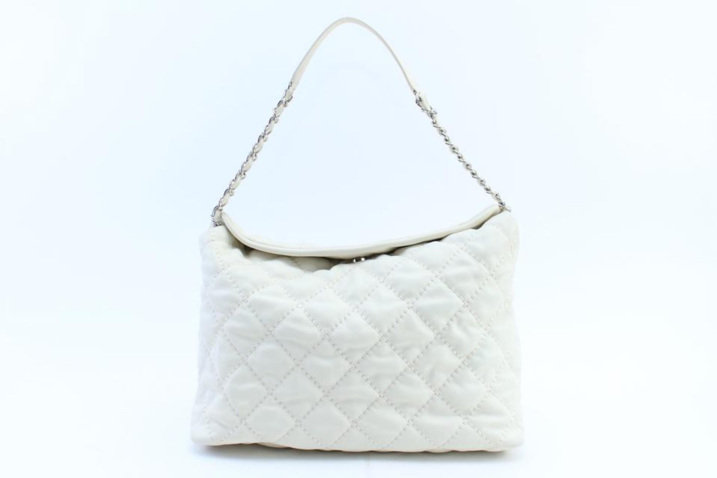 Chanel Hobo French Riviera 13cr0228 Ivory Quilted Leather Shoulder Bag For Sale 5