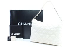 Chanel Hobo French Riviera 13cr0228 Ivory Quilted Leather Shoulder Bag