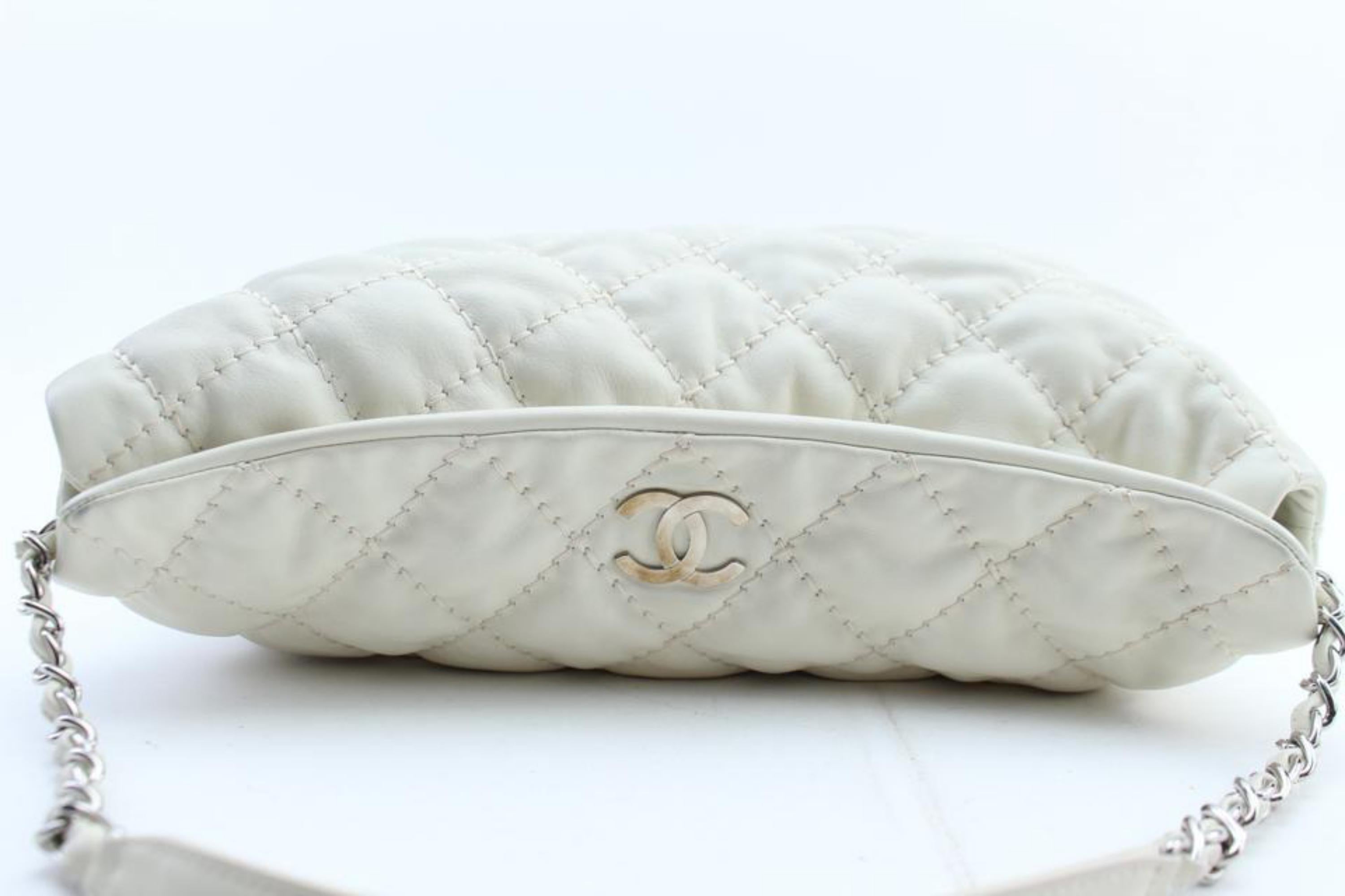 Chanel Hobo French Riviera 13cr0228 Ivory Quilted Leather Shoulder Bag For Sale 3