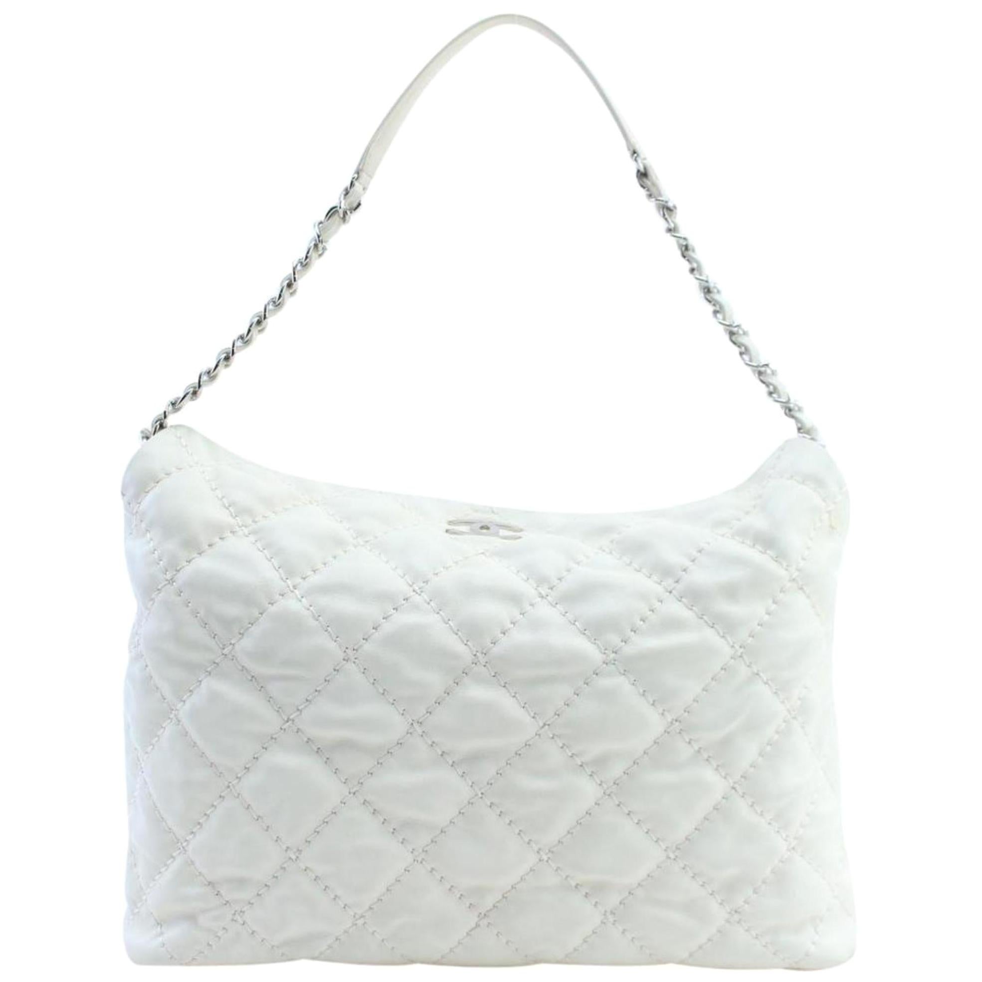 Chanel Hobo French Riviera 13cr0228 Ivory Quilted Leather Shoulder Bag For Sale