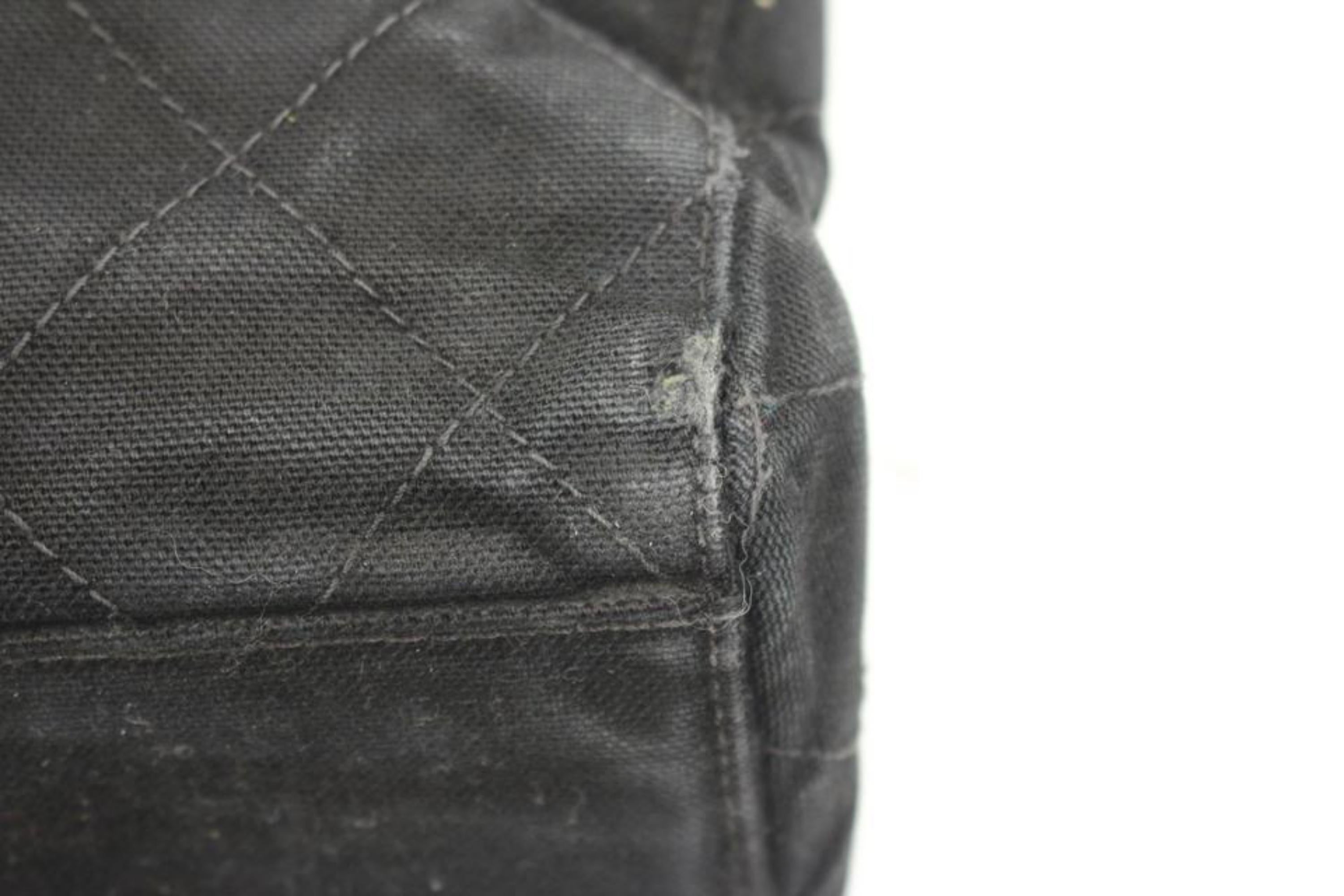 Chanel Hobo Quilted Ccty43 Black Canvas Shoulder Bag 5