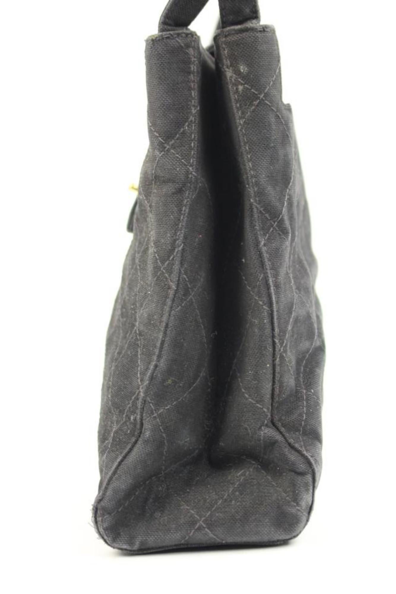 Chanel Hobo Quilted Ccty43 Black Canvas Shoulder Bag 2