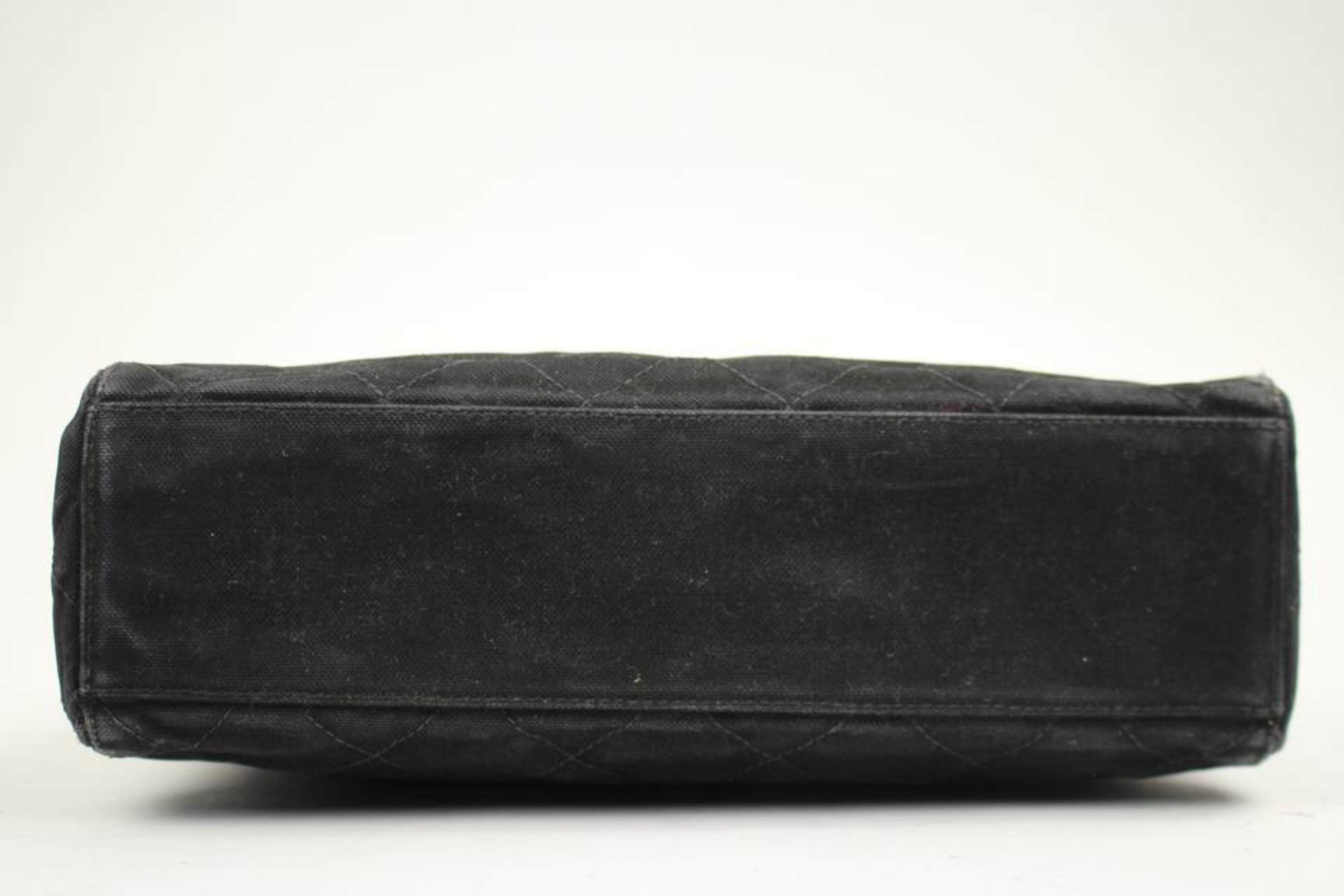 Chanel Hobo Quilted Ccty43 Black Canvas Shoulder Bag 3