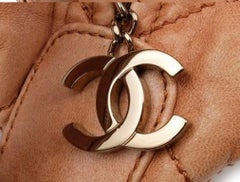 Chanel Hobo Quilted Charm 218519 Salmon Coral Leather Shoulder Bag