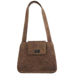 Chanel Hobo Quilted Flap Cctl67 Brown Suede Leather Shoulder Bag