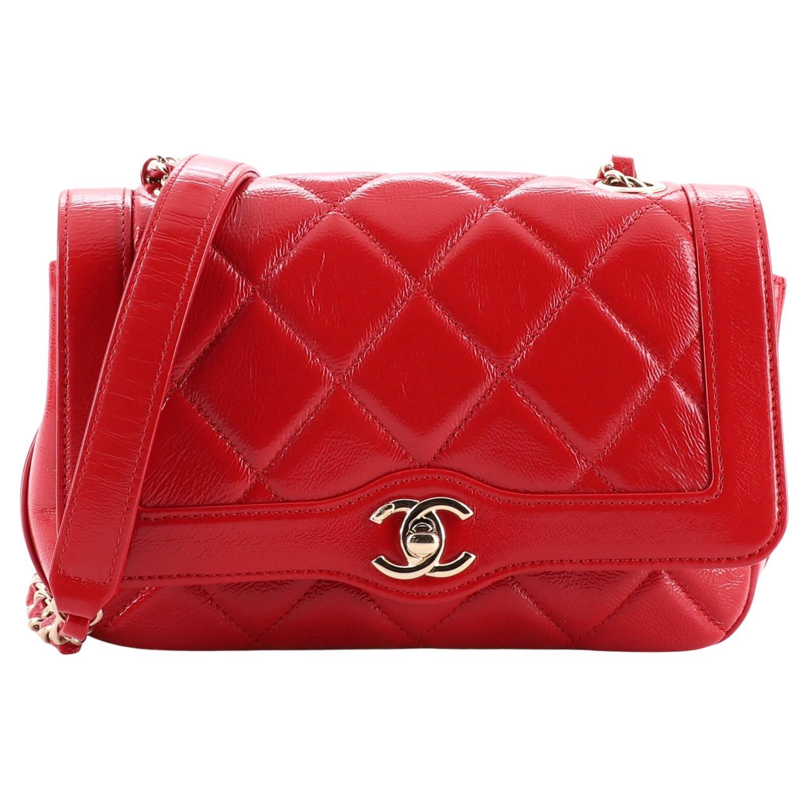 Chanel Hold The Line Flap Bag Quilted Shiny Aged Calfskin Mini