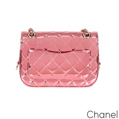 Chanel Hollywood Boulevard Klappe mit Münze Geldbörse in Spiegel Metallic Rosa Kalbsleder