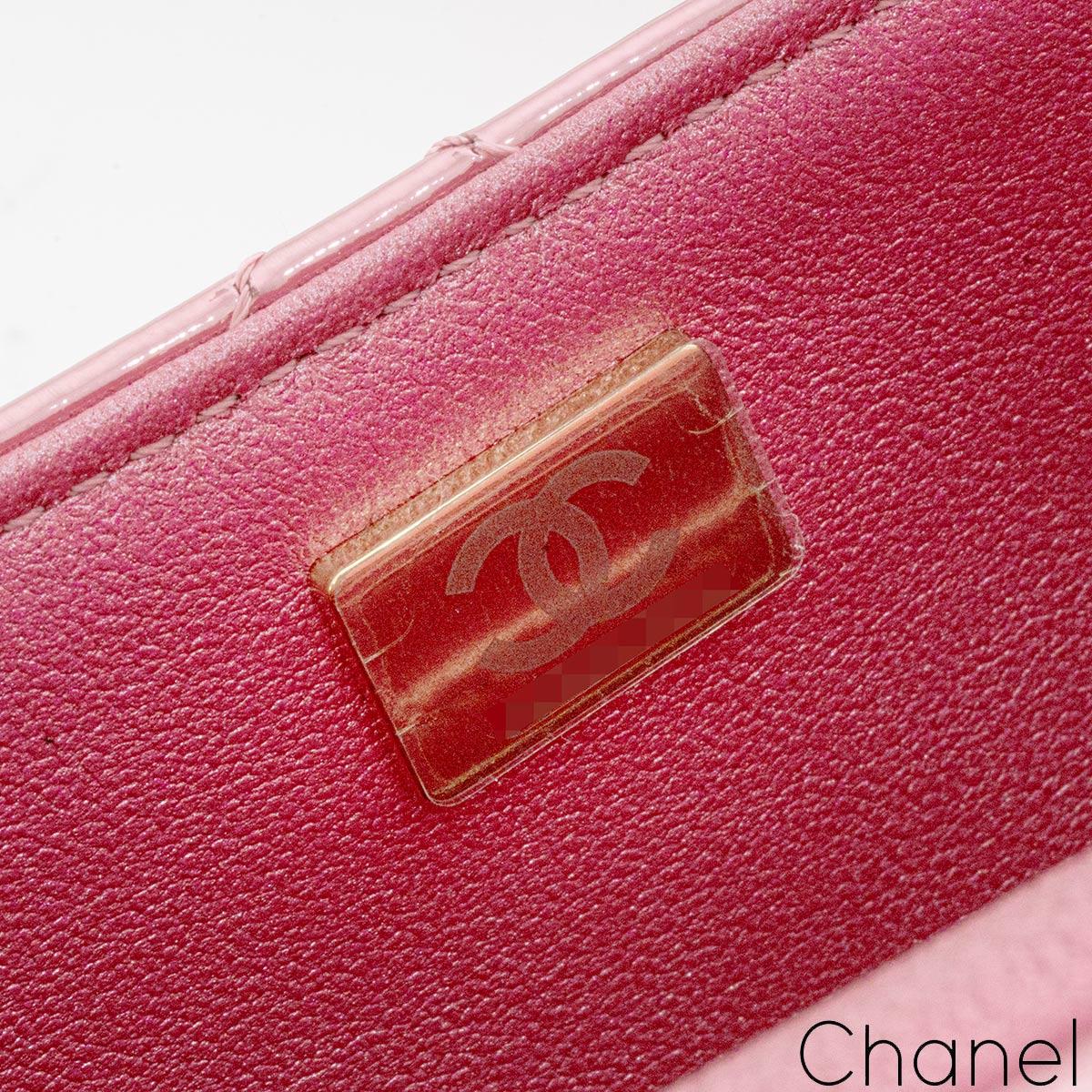 Chanel Hollywood Boulevard Flap With Coin Purse in Mirror Metallic Pink Calfskin For Sale 1