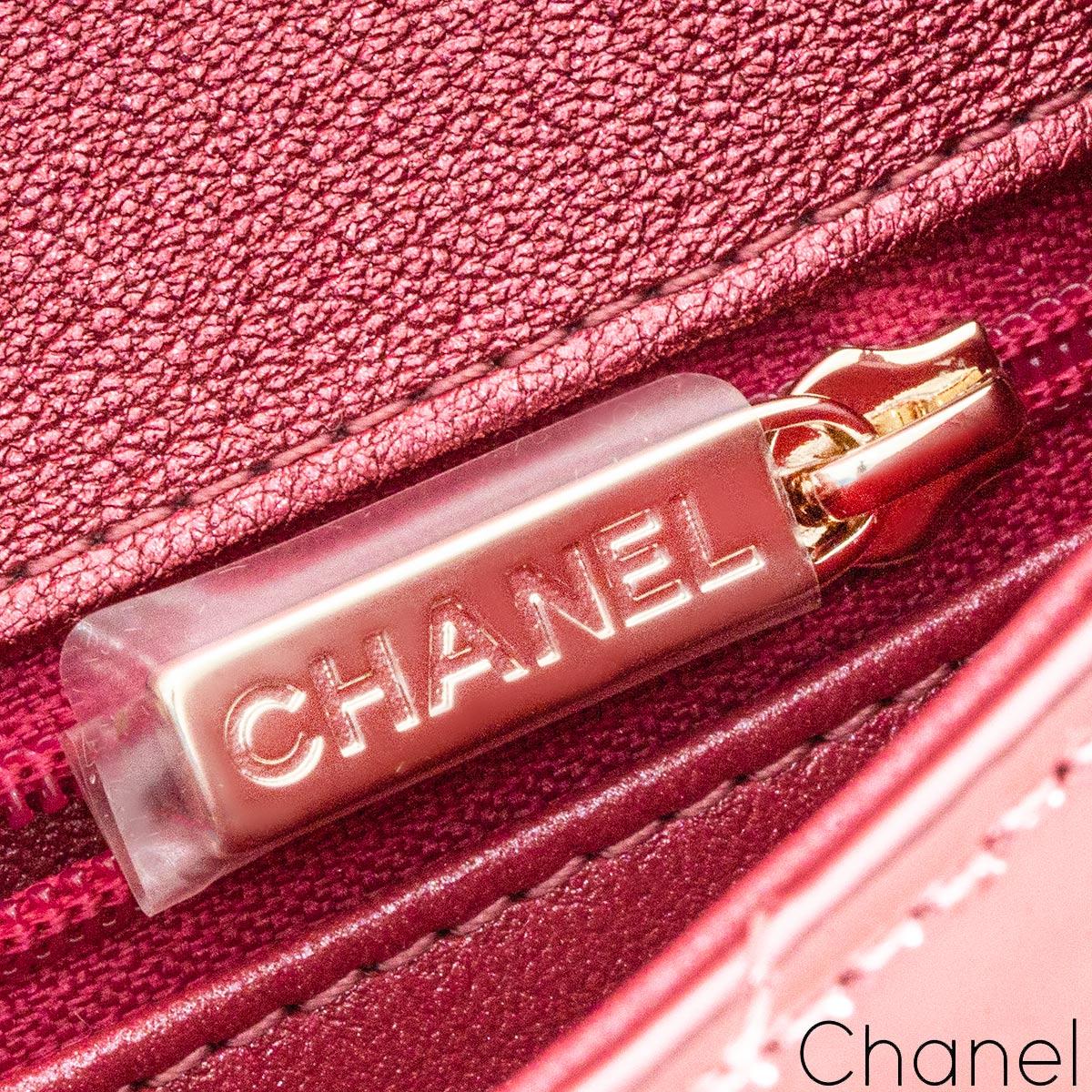Chanel Hollywood Boulevard Flap With Coin Purse in Mirror Metallic Pink Calfskin For Sale 2
