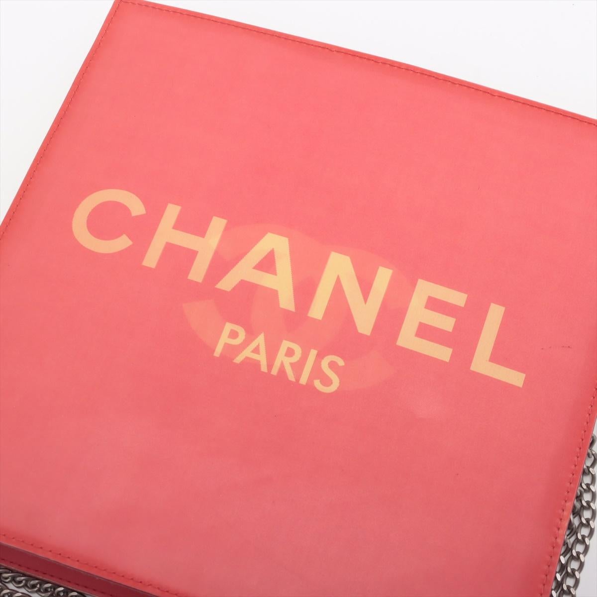Chanel Hologram CC Logo Chain Tote Bag Red 6