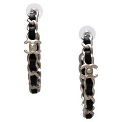 Chanel Hoops Earrings With Leather