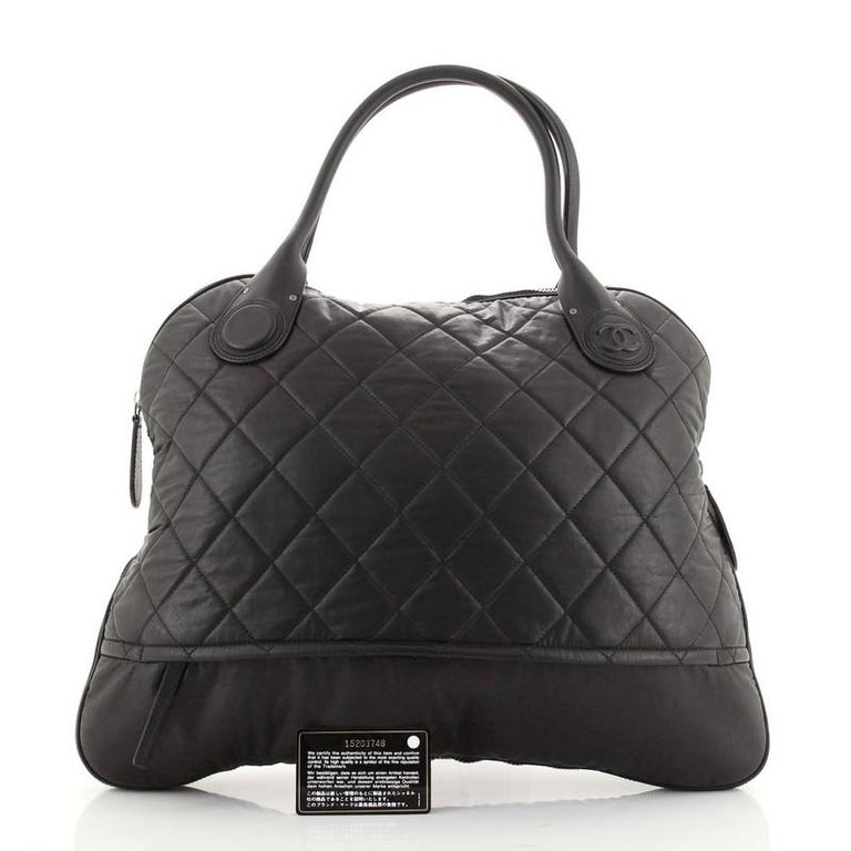 CHANEL Black Leather Gold Supermodel Carryall Travel Weekender Shoulder  Tote Bag For Sale at 1stDibs