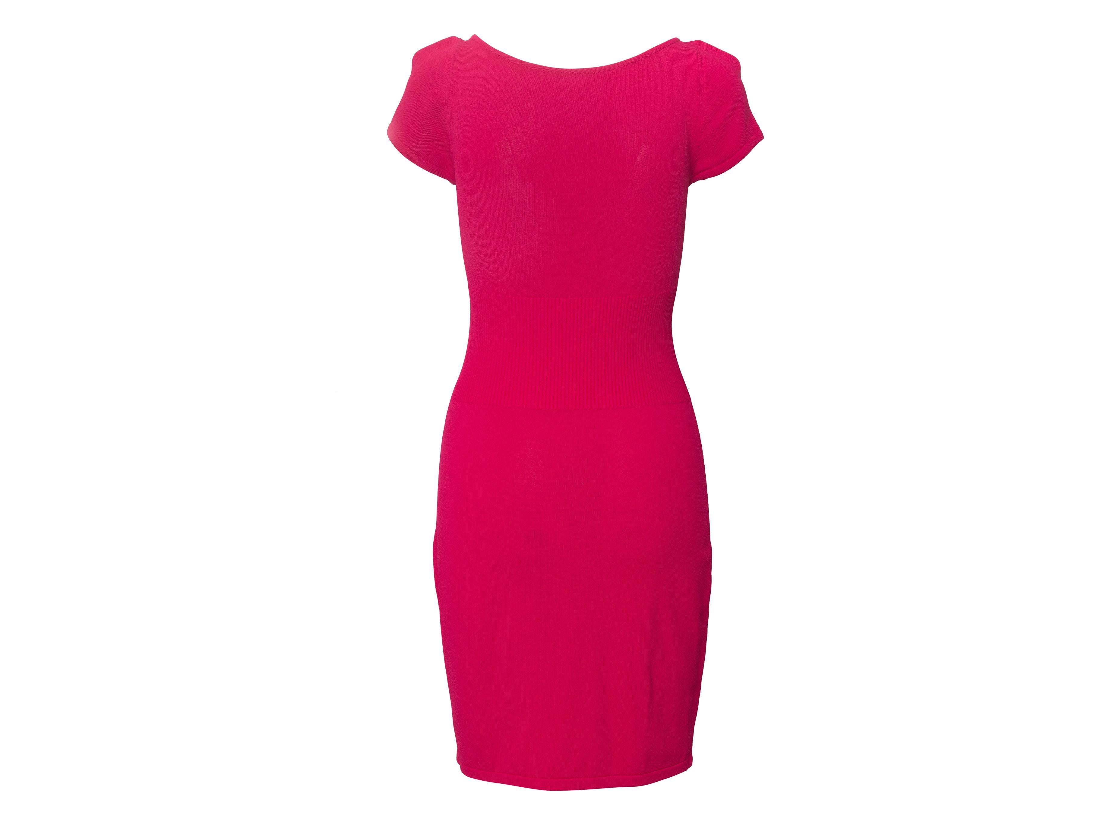 Chanel Hot Pink Cap Sleeve Mini Dress 2