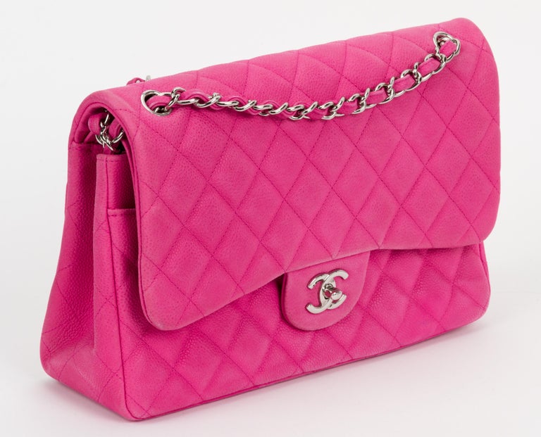 Chanel Hot Pink Caviar Double Flap Bag at 1stDibs pink chanel