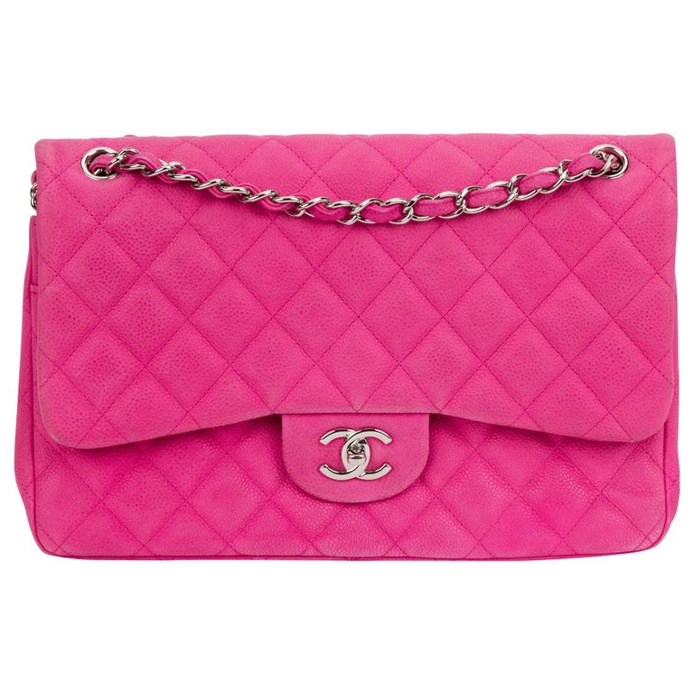 Chanel Hot Pink Caviar Double Flap Bag at 1stDibs | pink chanel bag, hot pink  bag, hot pink purse