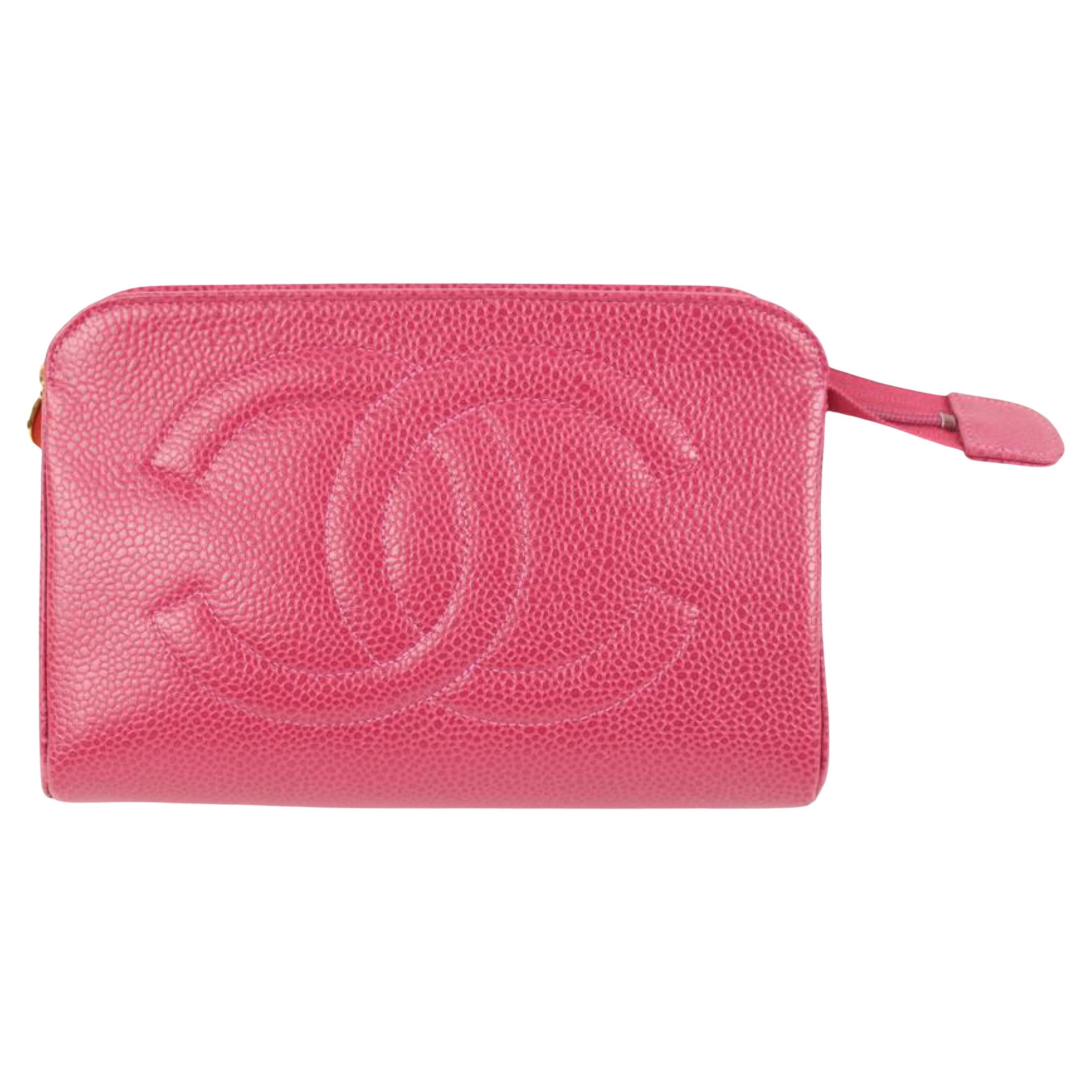 Pink chanel parfums makeup bag