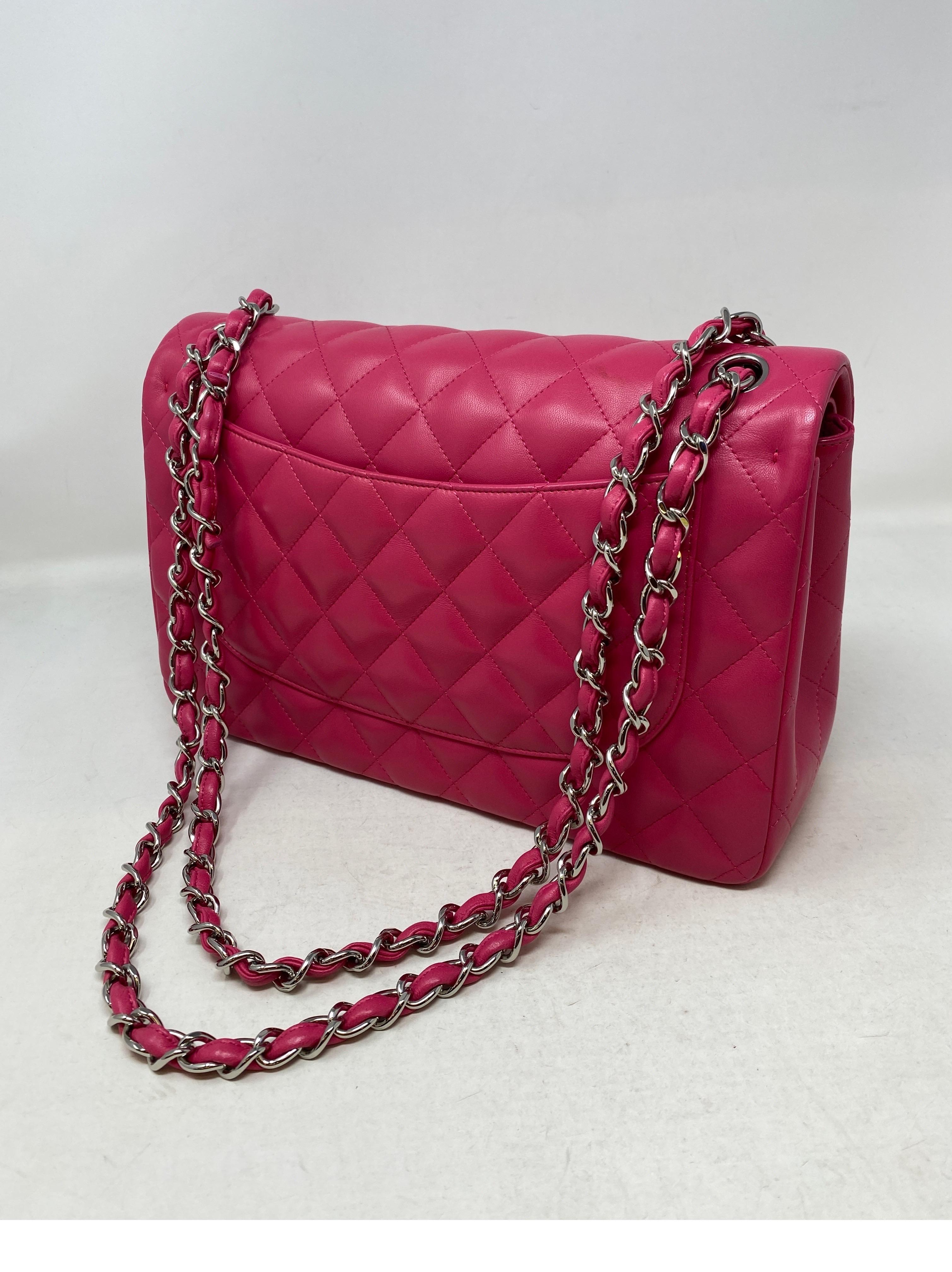 Women's or Men's Chanel Hot Pink Jumbo Lambskin Bag 