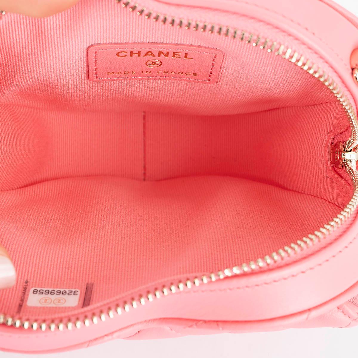 CHANEL hot pink leather 2022 22S SMALL HEART Crossbody Bag 1