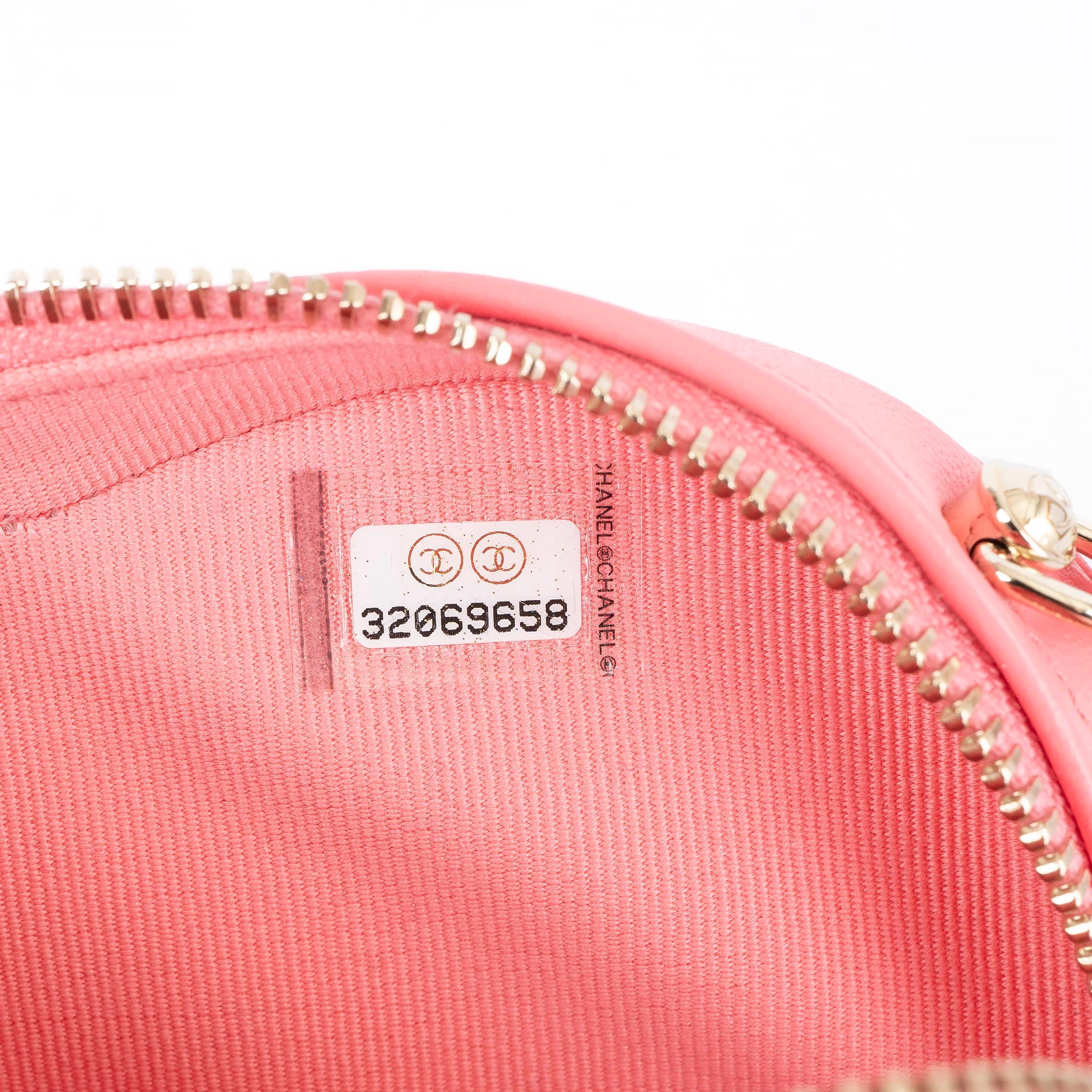 CHANEL hot pink leather 2022 22S SMALL HEART Crossbody Bag 5