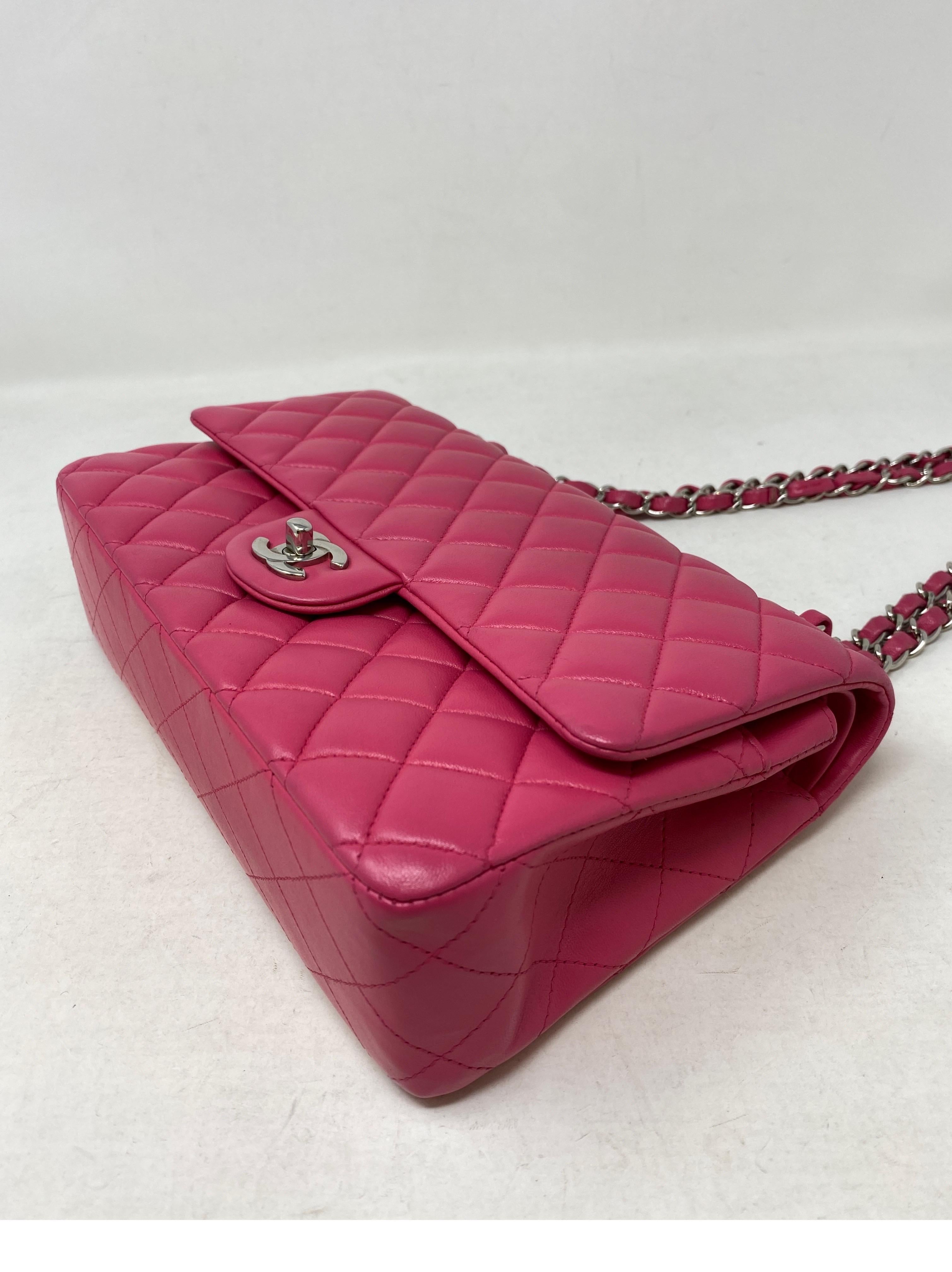 Chanel Hot Pink Medium Double Flap Bag  3