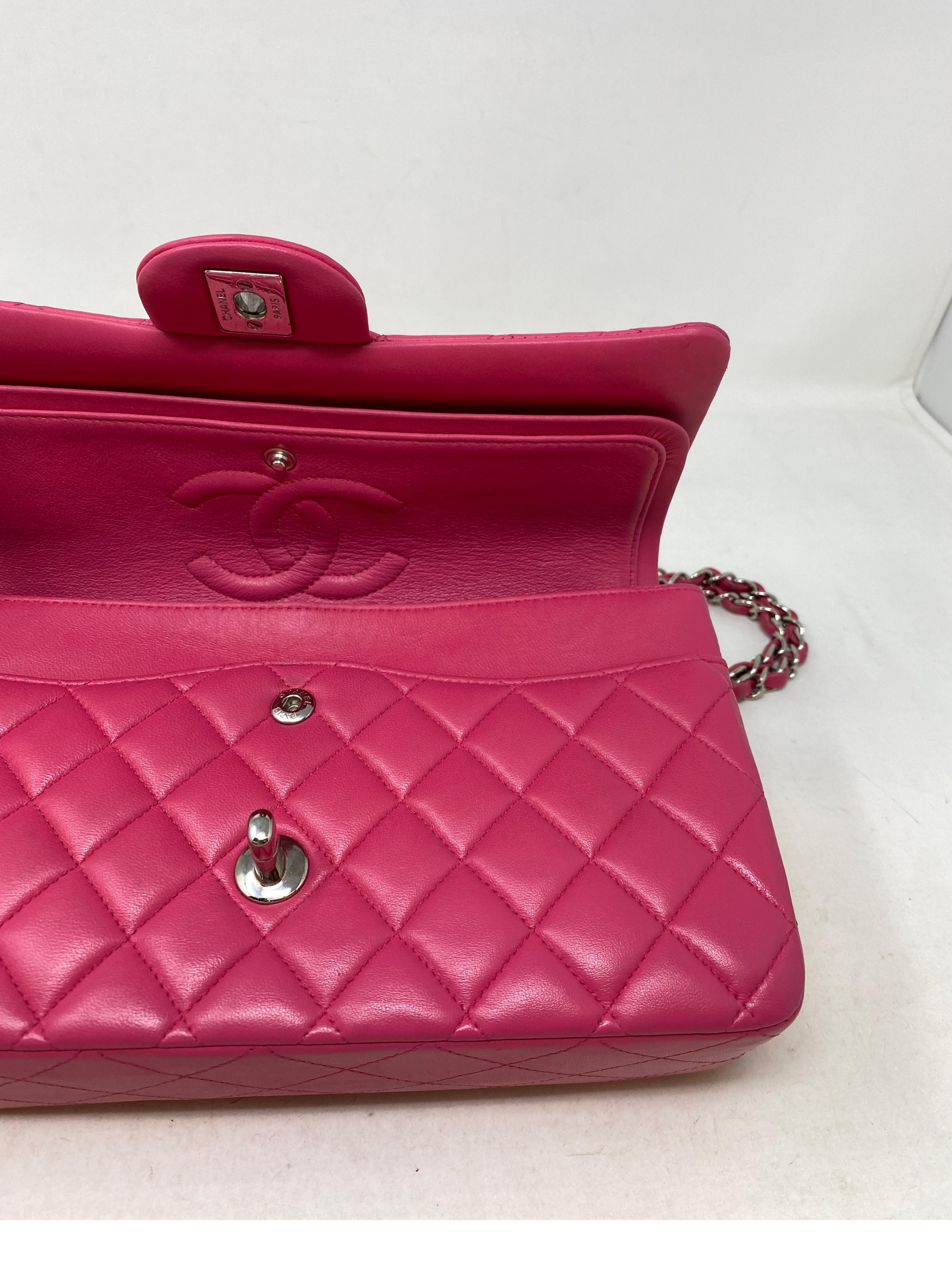 Chanel Hot Pink Medium Double Flap Bag  5