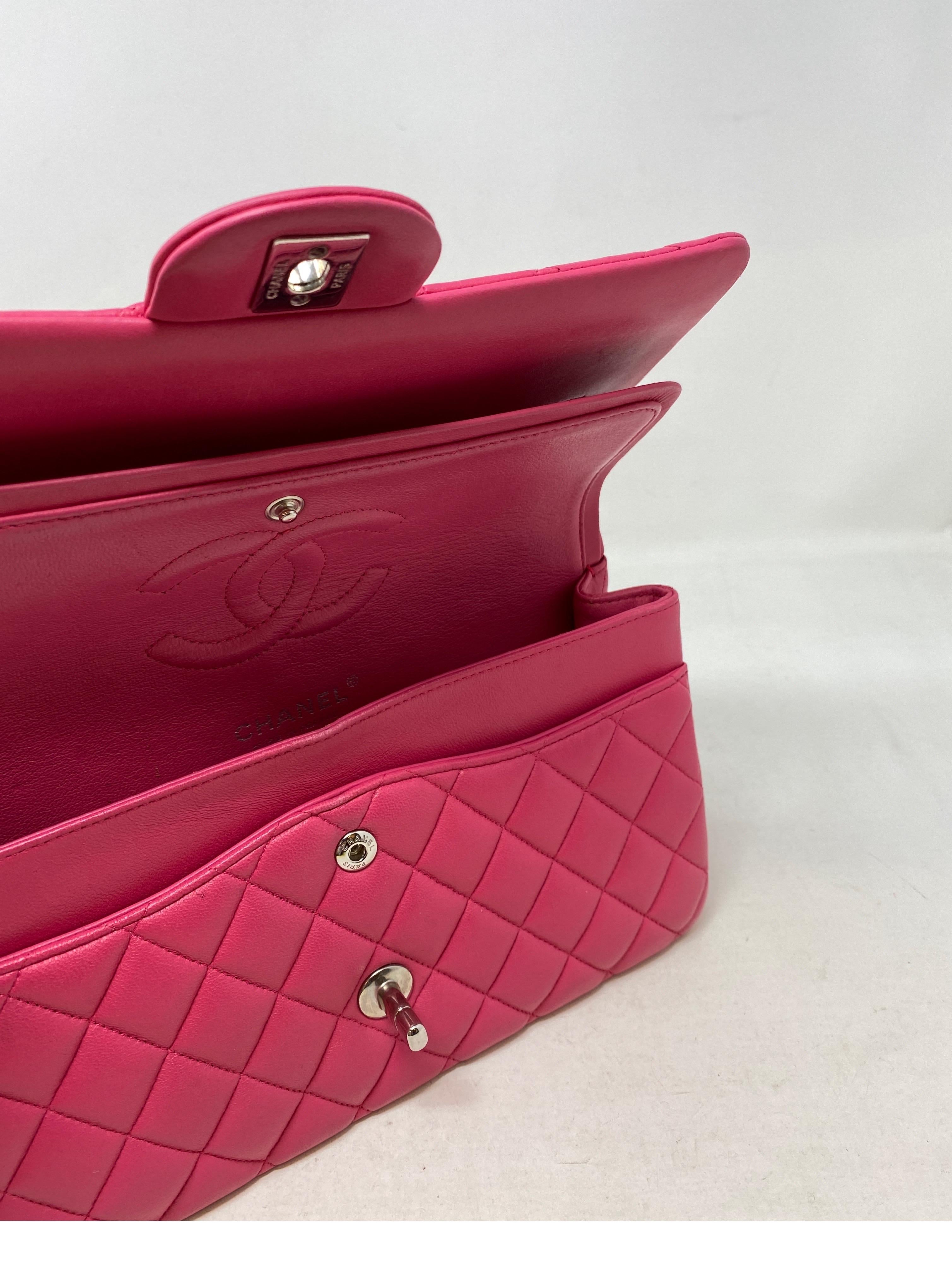 Chanel Hot Pink Medium Double Flap Bag  6