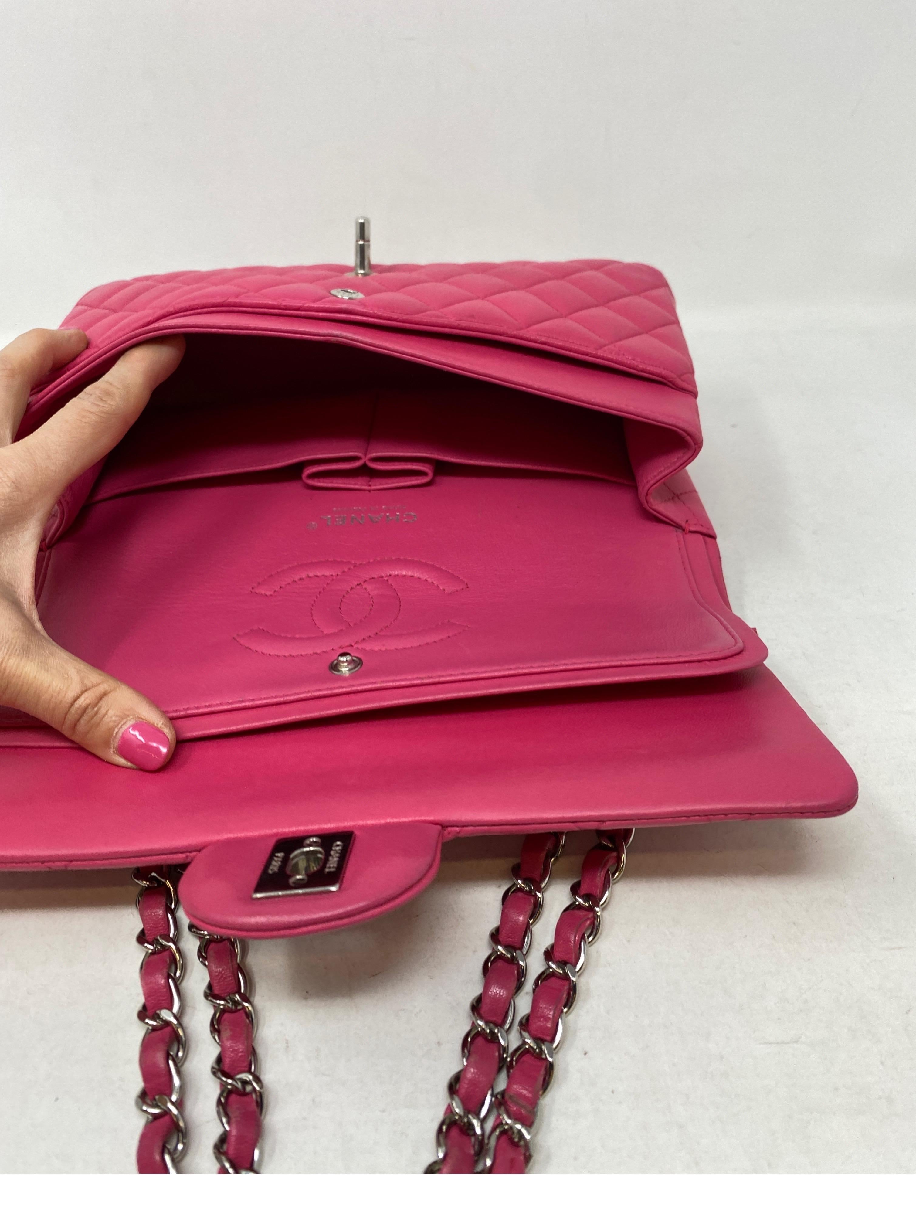 Chanel Hot Pink Medium Double Flap Bag  8