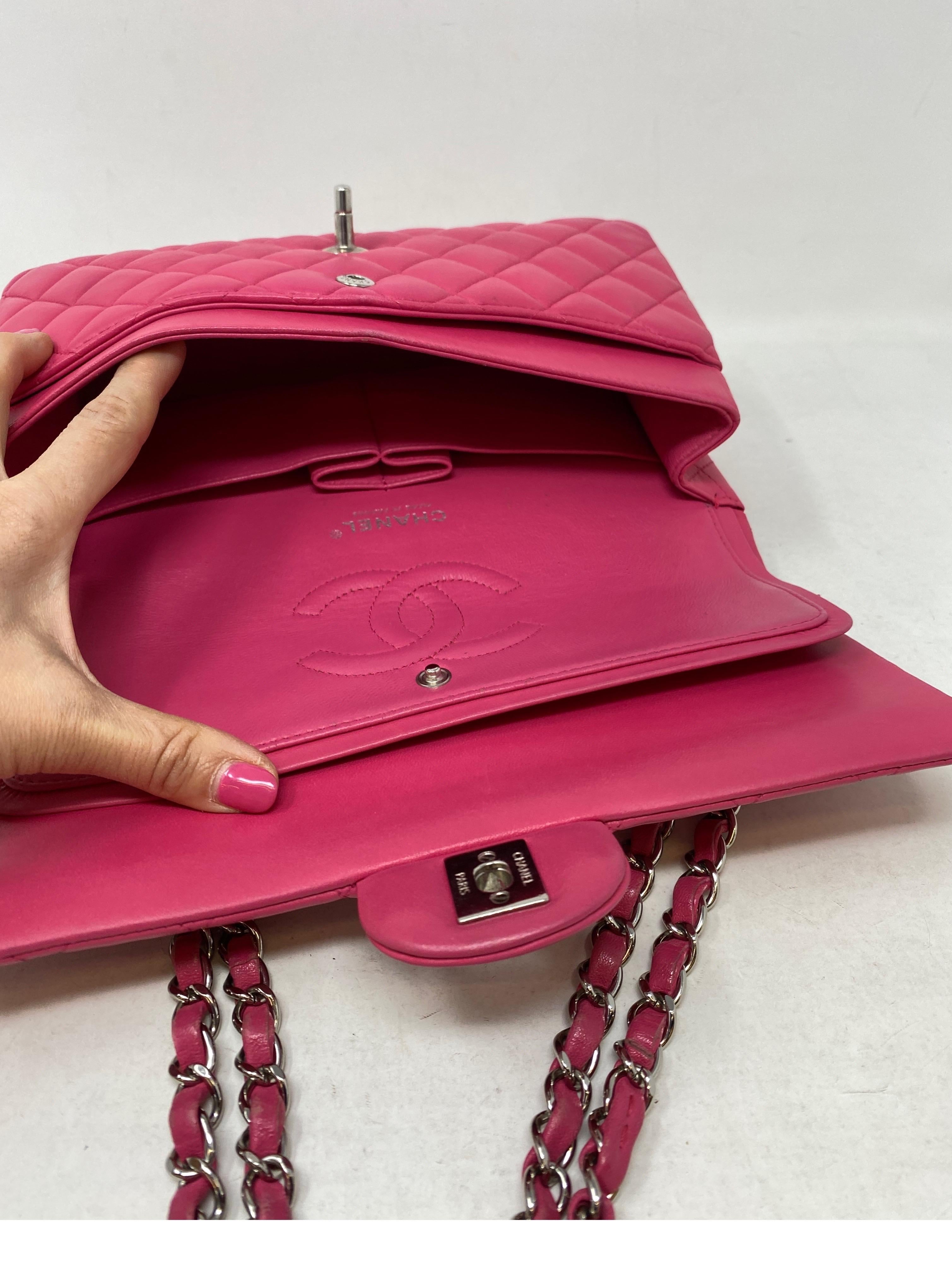 Chanel Hot Pink Medium Double Flap Bag  9