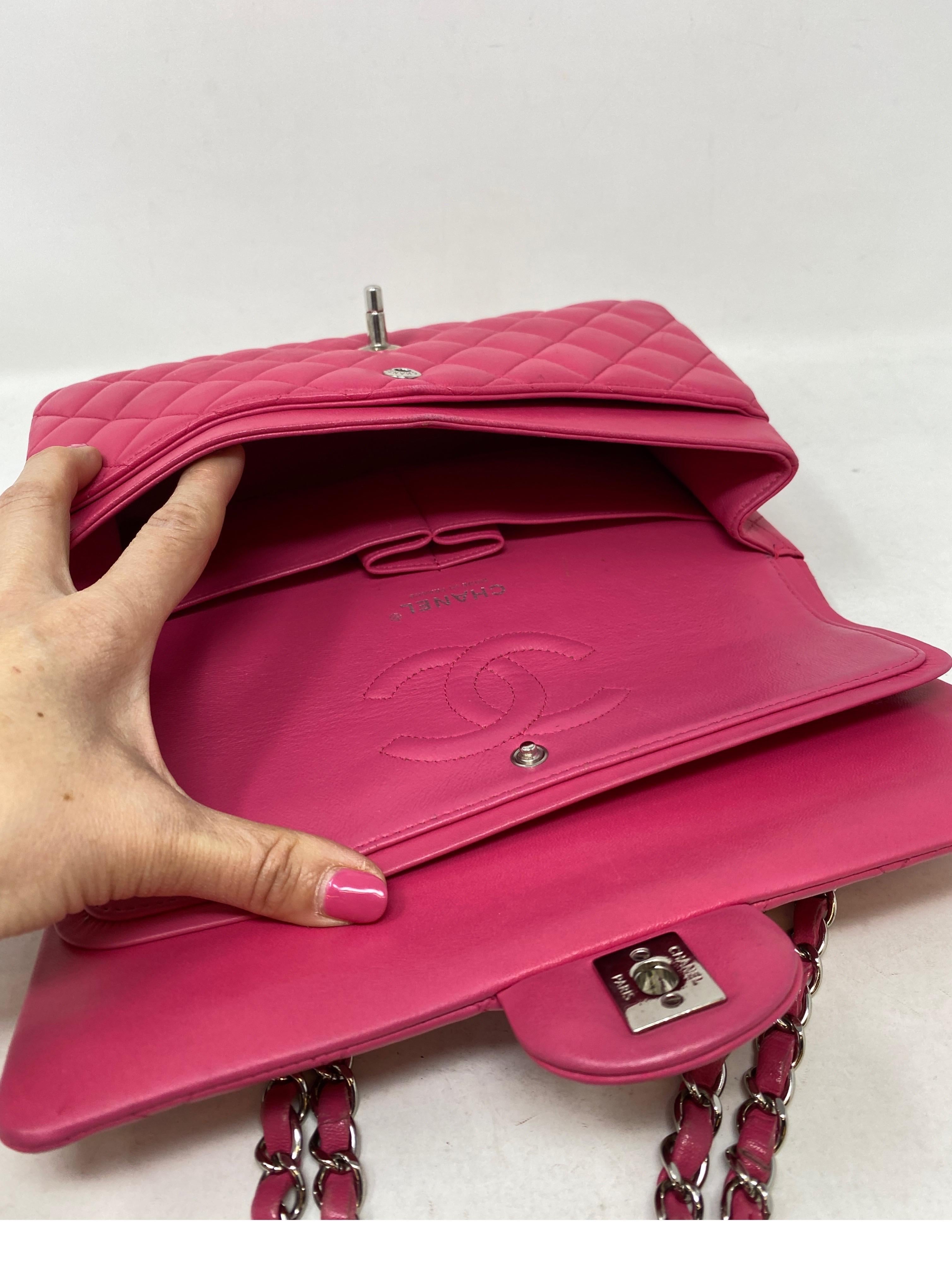 Chanel Hot Pink Medium Double Flap Bag  10