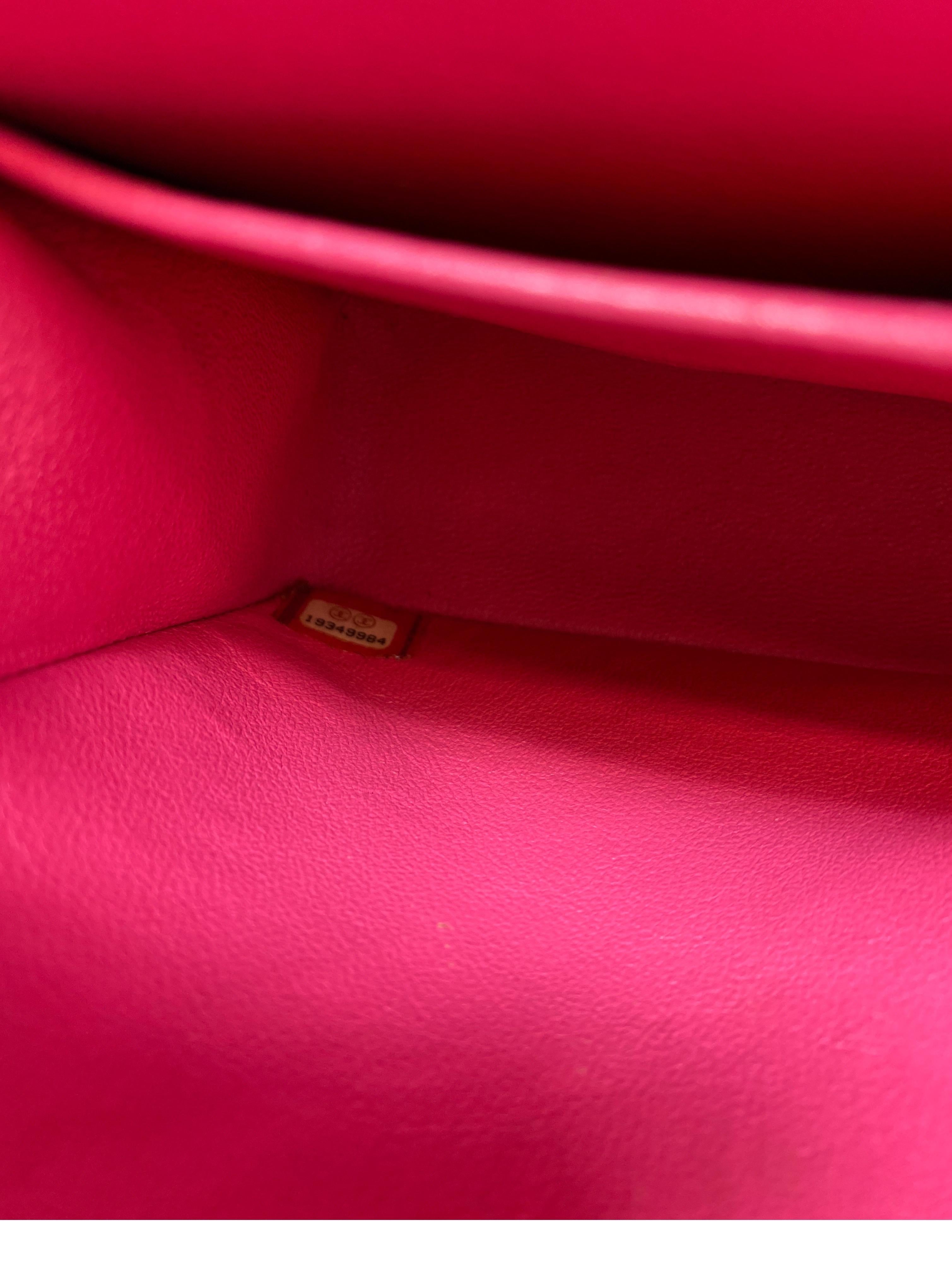 Chanel Hot Pink Medium Double Flap Bag  11